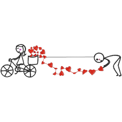 Matriz de Bordado Casal de Bicicleta 